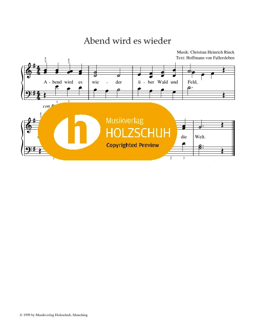 Abend wird es wieder